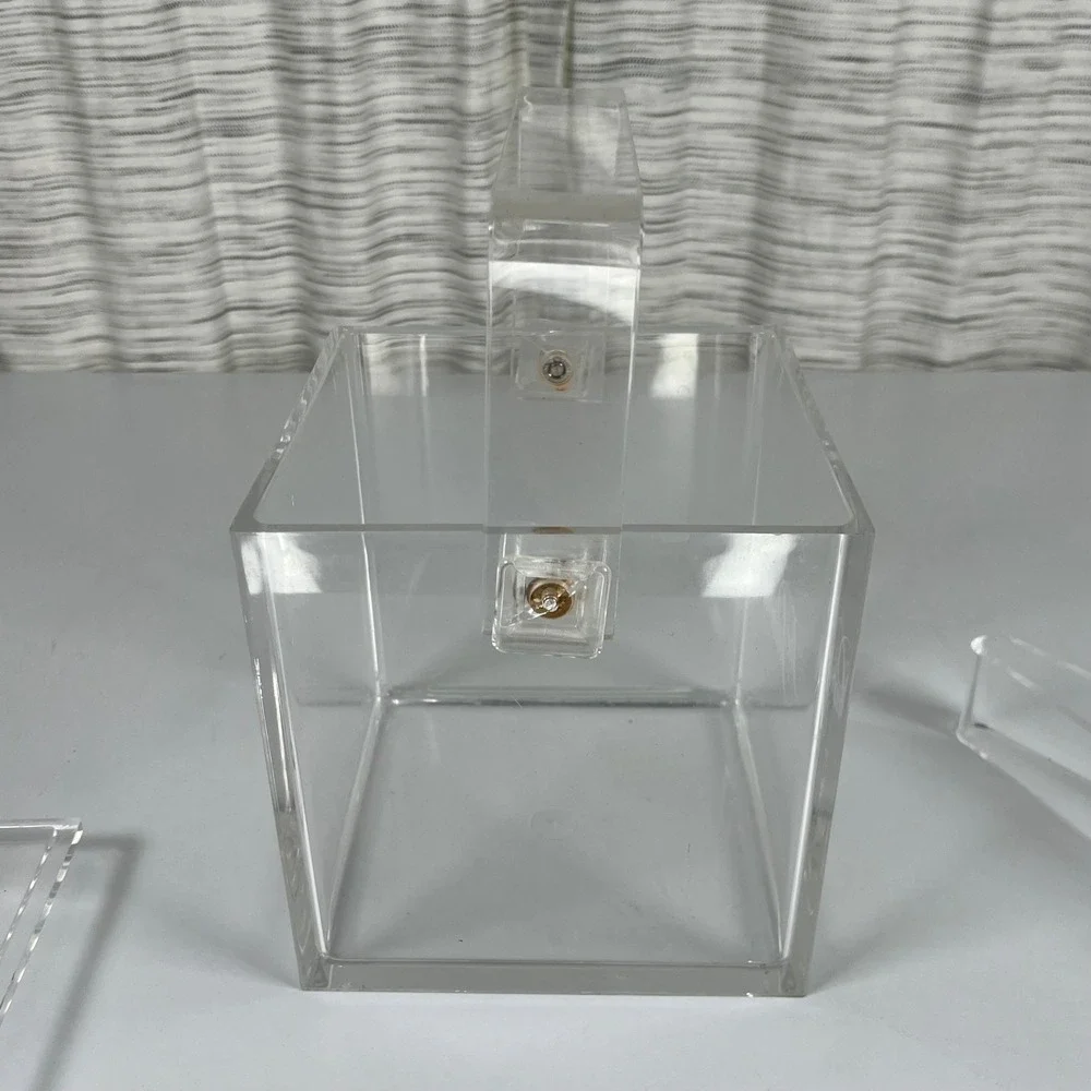The Peabody Hotel Vintage Clear Acrylic Ice Bucket with Lid and Tongs Square MCM